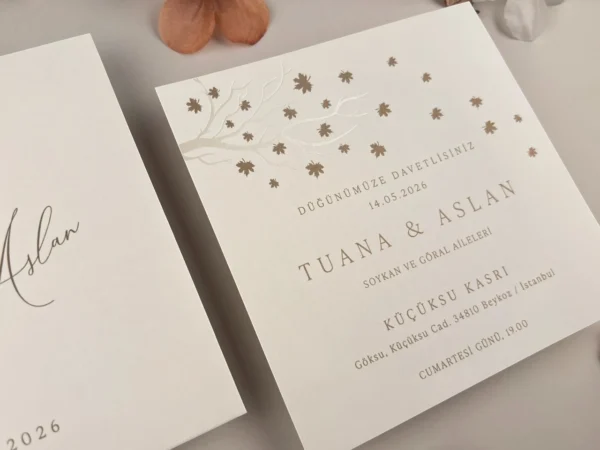 Invitatie de nunta eleganta de toamna 13333 - imagine 3