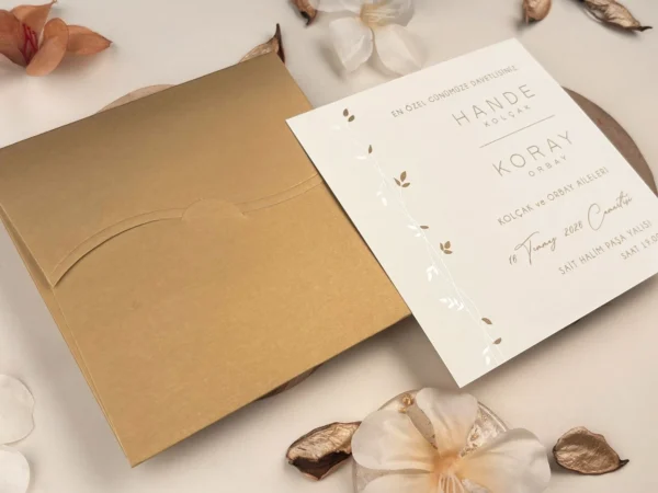 Invitatie de nunta moderna cu frunze 13311 - imagine 2