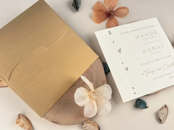 Invitatie de nunta moderna cu frunze 13311 - imagine 3