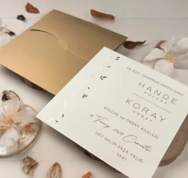 Invitatie de nunta moderna cu frunze 13311