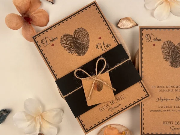 Invitatie de nunta rustica cu amprenta 74769 - imagine 4