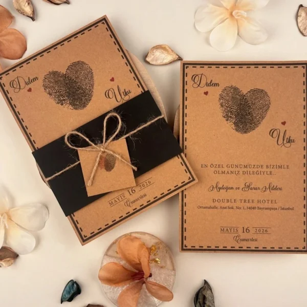 Invitatie de nunta rustica cu amprenta 74769 - imagine 3