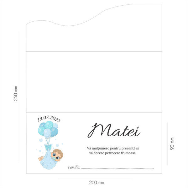 Plic de bani botez cu bebe 04 - imagine 2