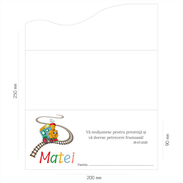 Plic de bani botez cu trenulet 05 - imagine 2