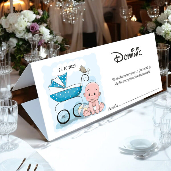Plic de bani botez cu carucior 06