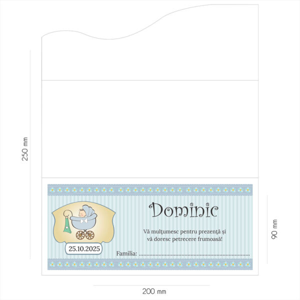 Plic de bani botez cu baietel in carucior 10 - imagine 2