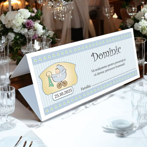 Plic de bani botez cu baietel in carucior 10