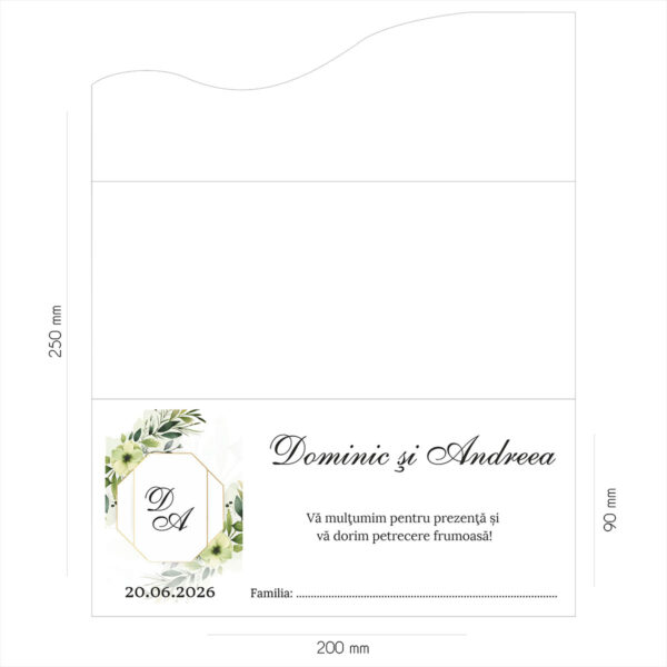 Plic de bani floral pe verde 08 - imagine 2