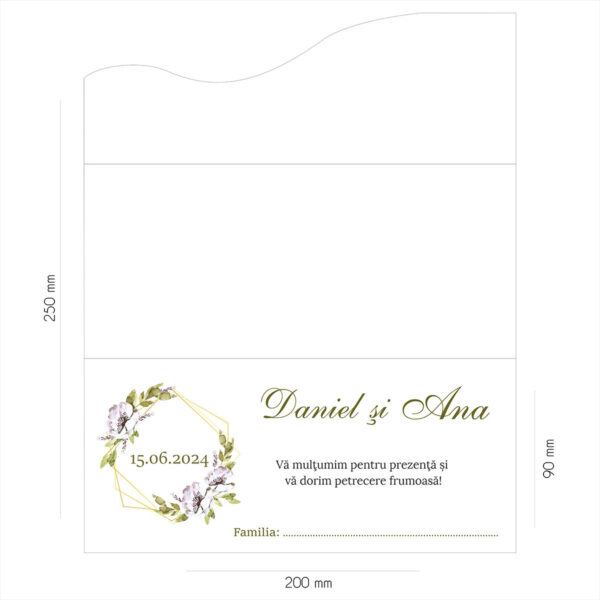 Plic de bani floral cu chenare 09 - imagine 2
