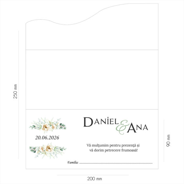 Plic de bani floral pe verde si crem 10 - imagine 2