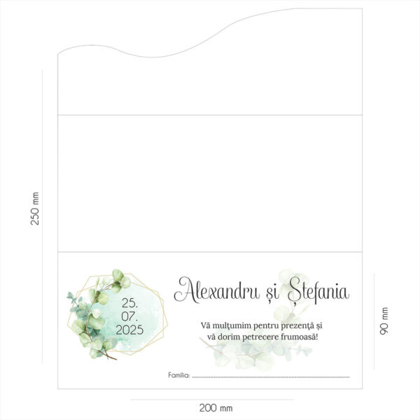 Plic de bani floral pe verde 14 - imagine 2