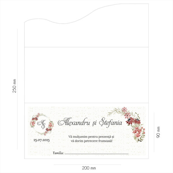 Plic de bani floral cu coronita 25 - imagine 2