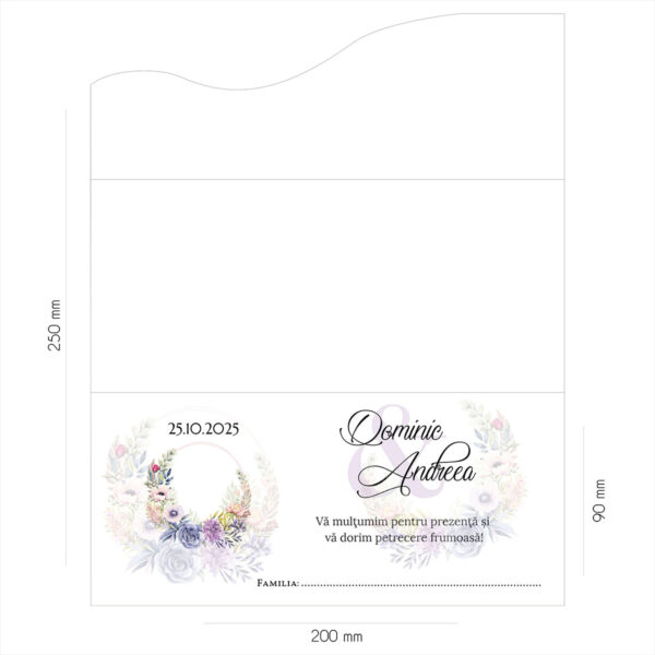 Plic de bani floral cu flori multicolore 26 - imagine 2