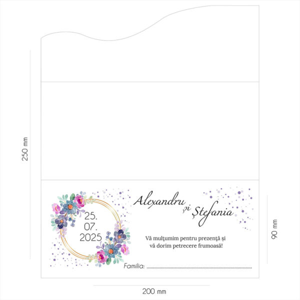 Plic de bani floral cu flori pastel 28 - imagine 2