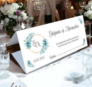 Plic de bani floral cu flori albastre 29