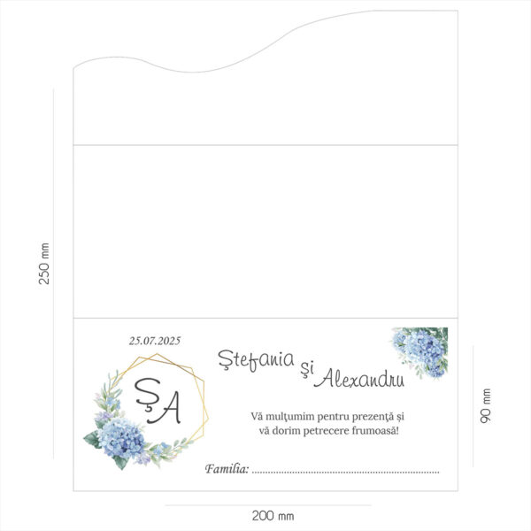 Plic de bani floral cu hortenisie 32 - imagine 2