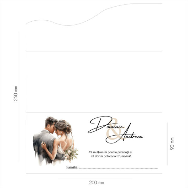 Plic de bani cu mire-mireasa 36 - imagine 2