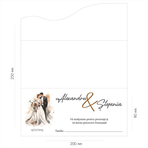 Plic de bani cu mire-mireasa 40 - imagine 2
