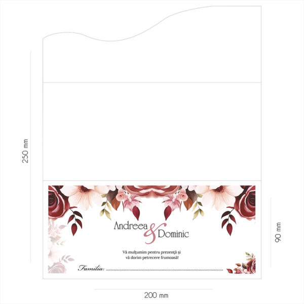 Plic de bani floral pe visiniu 41.1 - imagine 2