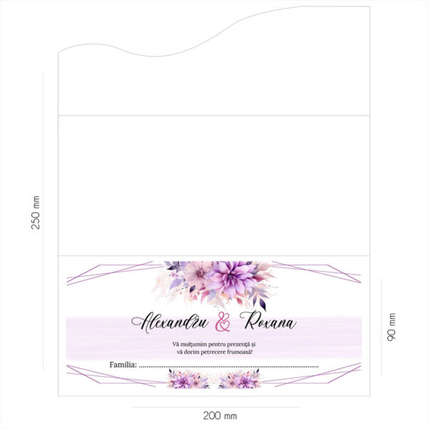 Plic de bani floral pe mov 42.3 - imagine 2