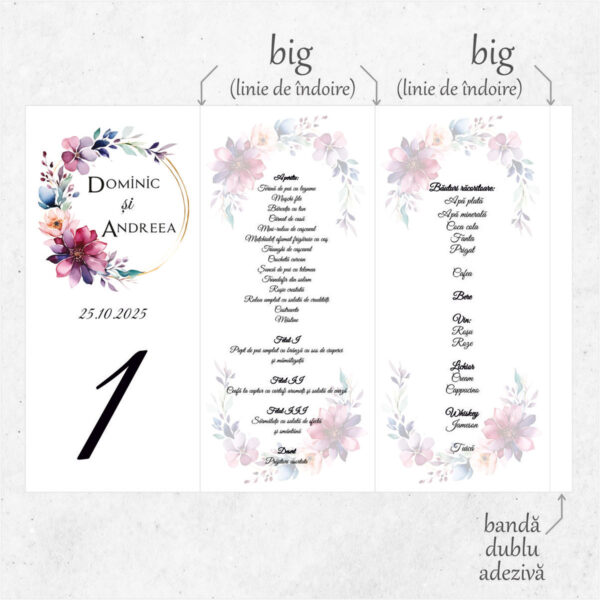 Meniu triunghi floral model 23 - imagine 2