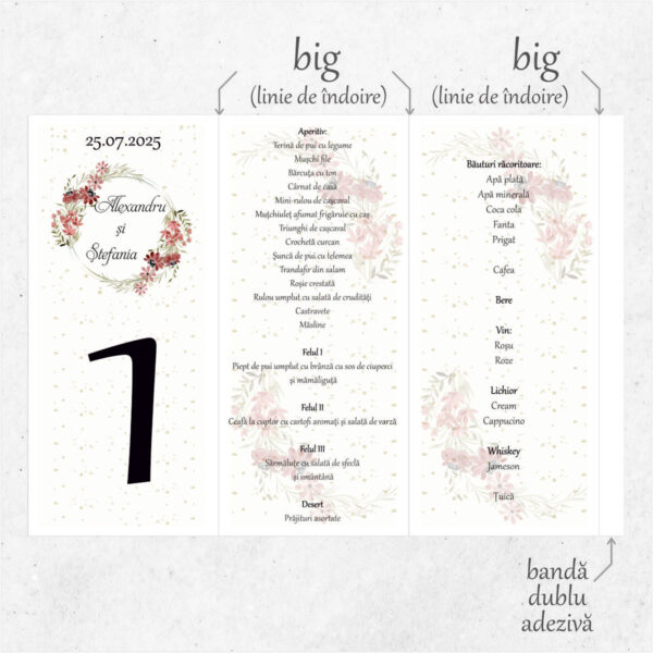 Meniu triunghi floral model 25 - imagine 2