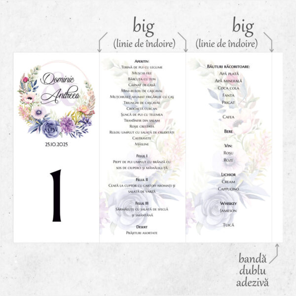 Meniu triunghi floral model 26 - imagine 2