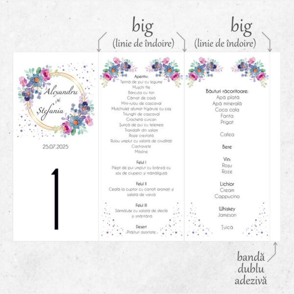 Meniu triunghi floral model 28 - imagine 2