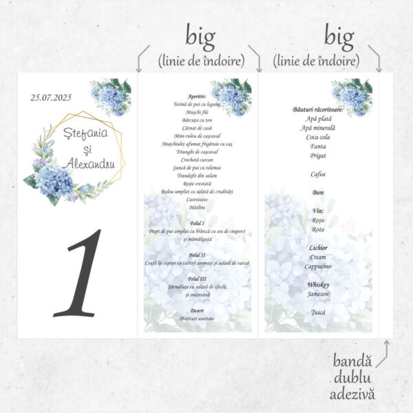 Meniu triunghi floral model 32 - imagine 2