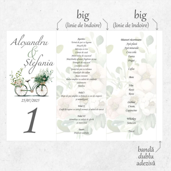 Meniu triunghi floral model 35 - imagine 2
