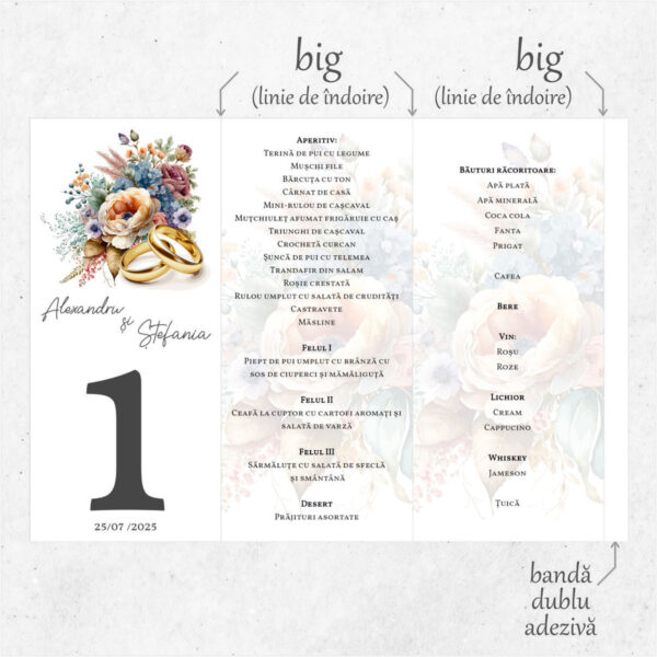 Meniu triunghi cu verighete model 39 - imagine 2