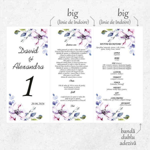 Meniu triunghi floral model 41 - imagine 2