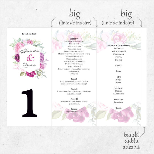 Meniu triunghi floral model 42.1 - imagine 2