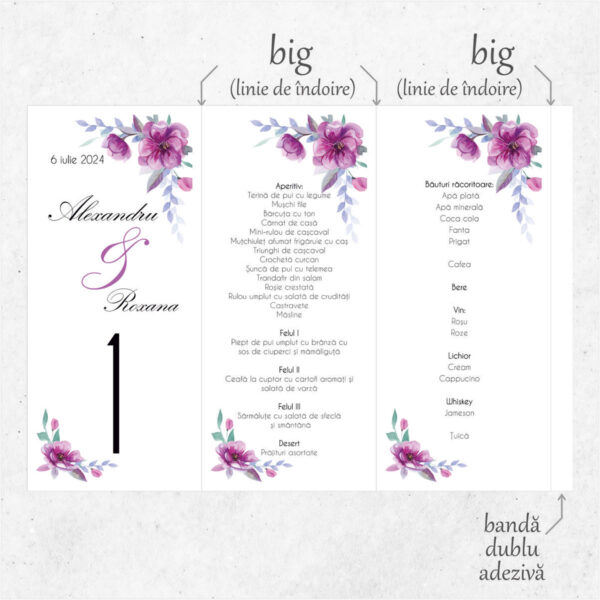 Meniu triunghi floral model 42.2 - imagine 2