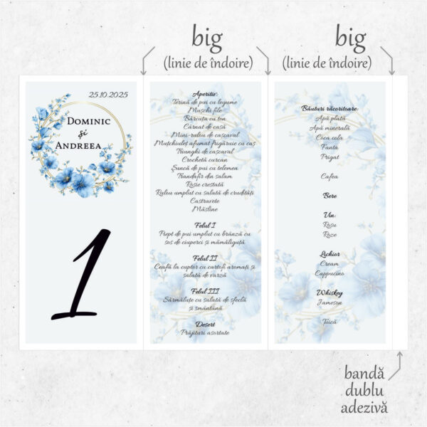 Meniu triunghi cu tematica de iarna model 44 - imagine 2