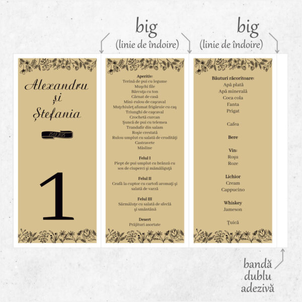 Meniu triunghi cu tematica rustica model 46 - imagine 2