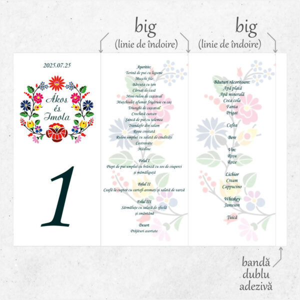 Meniu triunghi cu tematica traditionala model 51 - imagine 2