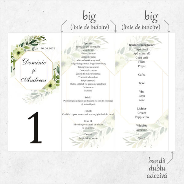 Meniu triunghi floral model 08 - imagine 2