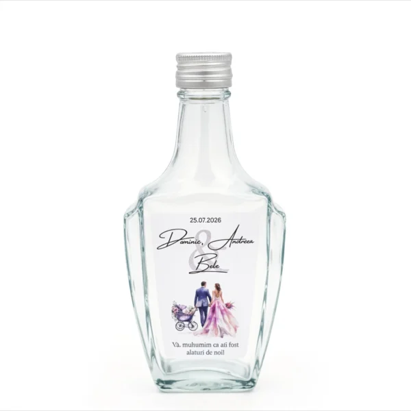 Sticla marturie nunta 250 ml Aranza PREMIUM - imagine 5