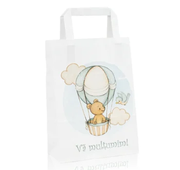 Punga botez cu ursulet baietel PM304