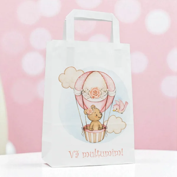 Punga botez cu ursulet fetita PM305 - imagine 2