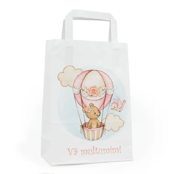 Punga botez cu ursulet fetita PM305