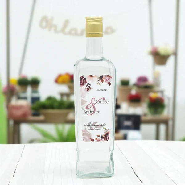 Sticla marturie nunta 700 ml Stof 1 - imagine 2