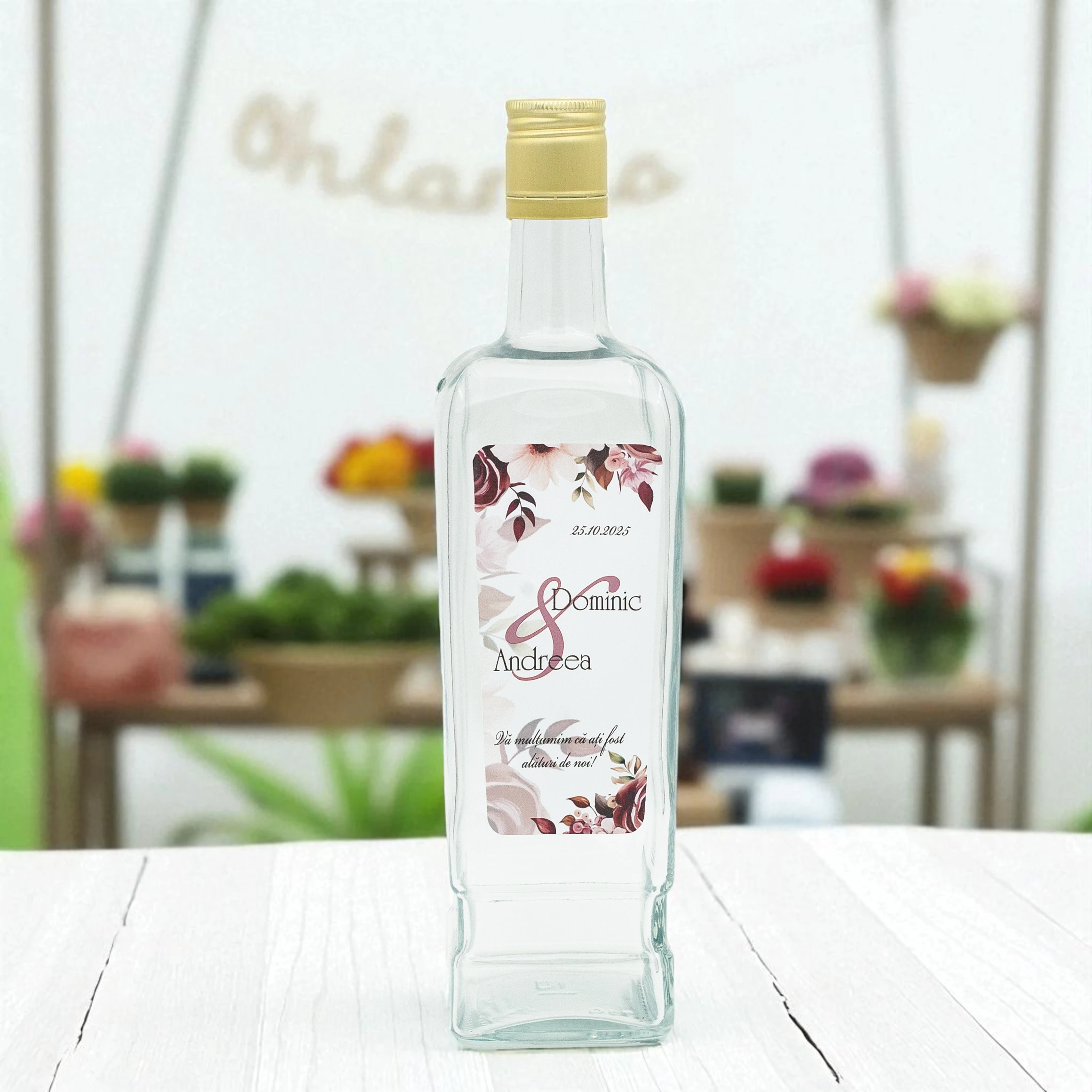 Sticla marturie nunta 700 ml Stof 1-02