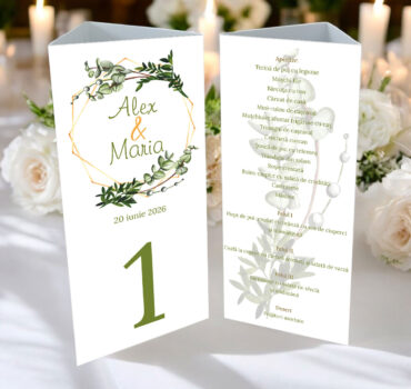 Meniu triunghi floral cu frunze model 11