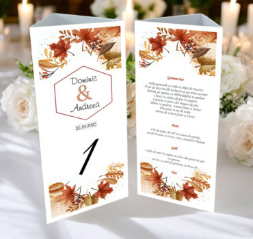 Meniu triunghi cu frunze de toamna model 15