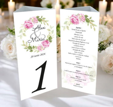 Meniu triunghi floral cu trandafiri model 21