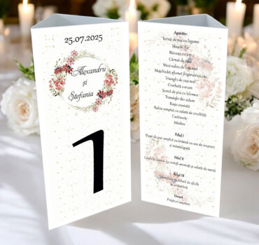 Meniu triunghi floral model 25