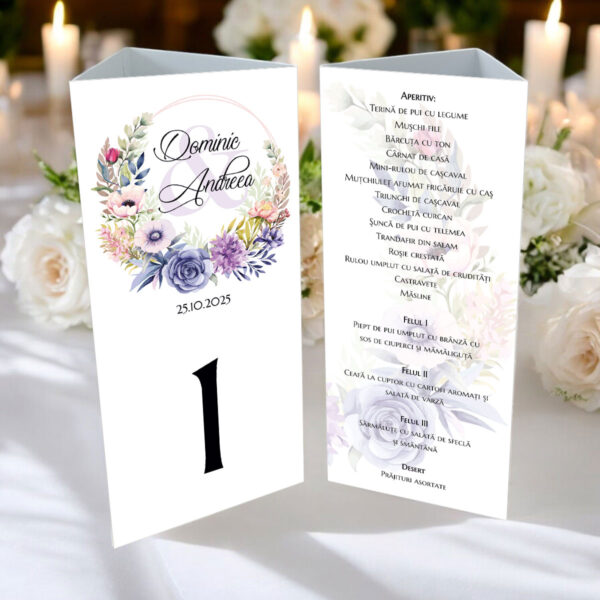 Meniu triunghi floral model 26