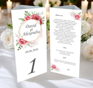 Meniu triunghi floral cu trandafiri model 27